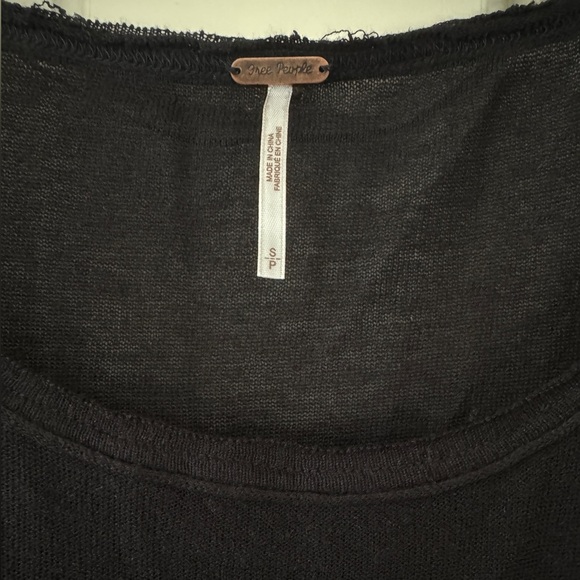 Free People Linen Blend Oversized Crochet Lace Top S - Picture 6 of 8